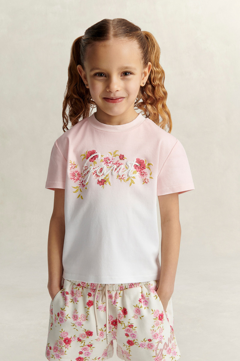 TRIČKO GANT FLORAL GRAPHIC T-SHIRT LIGHT PINK