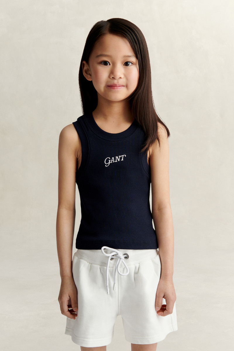 TRIČKO GANT LOGO RIB VEST EVENING BLUE
