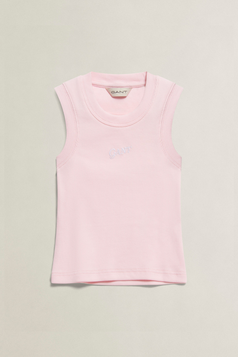 TRIČKO GANT LOGO RIB VEST LIGHT PINK