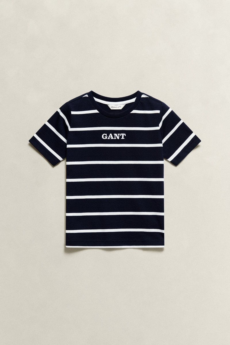 TRIČKO GANT GRAPHIC STRIPE SS T-SHIRT EVENING BLUE