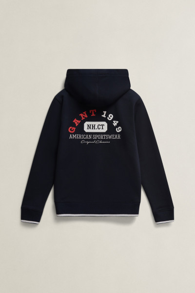 MIKINA GANT COLLEGIATE GRAPHIC FULL ZIP HOODIE - Fotografie č. 2