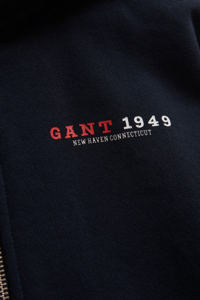 MIKINA GANT COLLEGIATE GRAPHIC FULL ZIP HOODIE - Fotografie č. 3