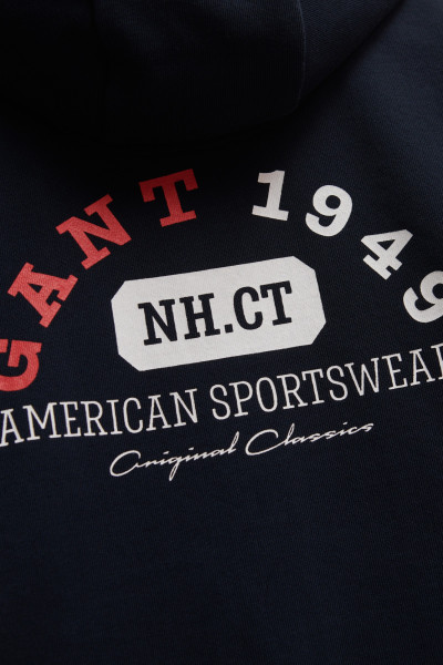MIKINA GANT COLLEGIATE GRAPHIC FULL ZIP HOODIE - Fotografie č. 4