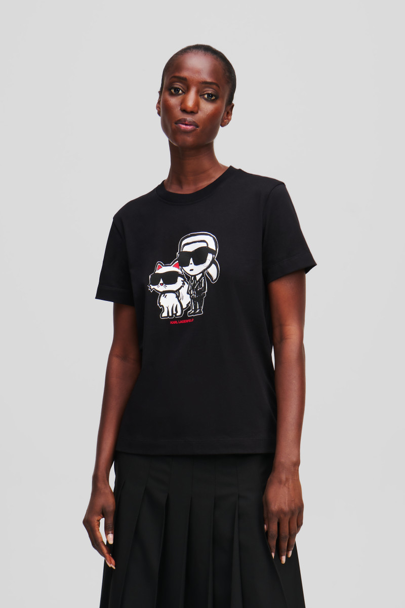 Póló Karl Lagerfeld Ikon Sketch Duo T-Shirt Black