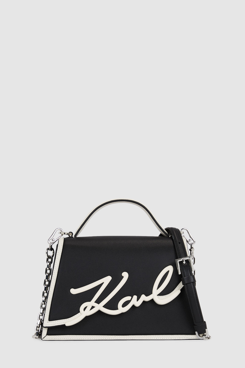 Crossbody Karl Lagerfeld K/Signature 2.0 Sp Sm Cb Bl/Wh Black/White