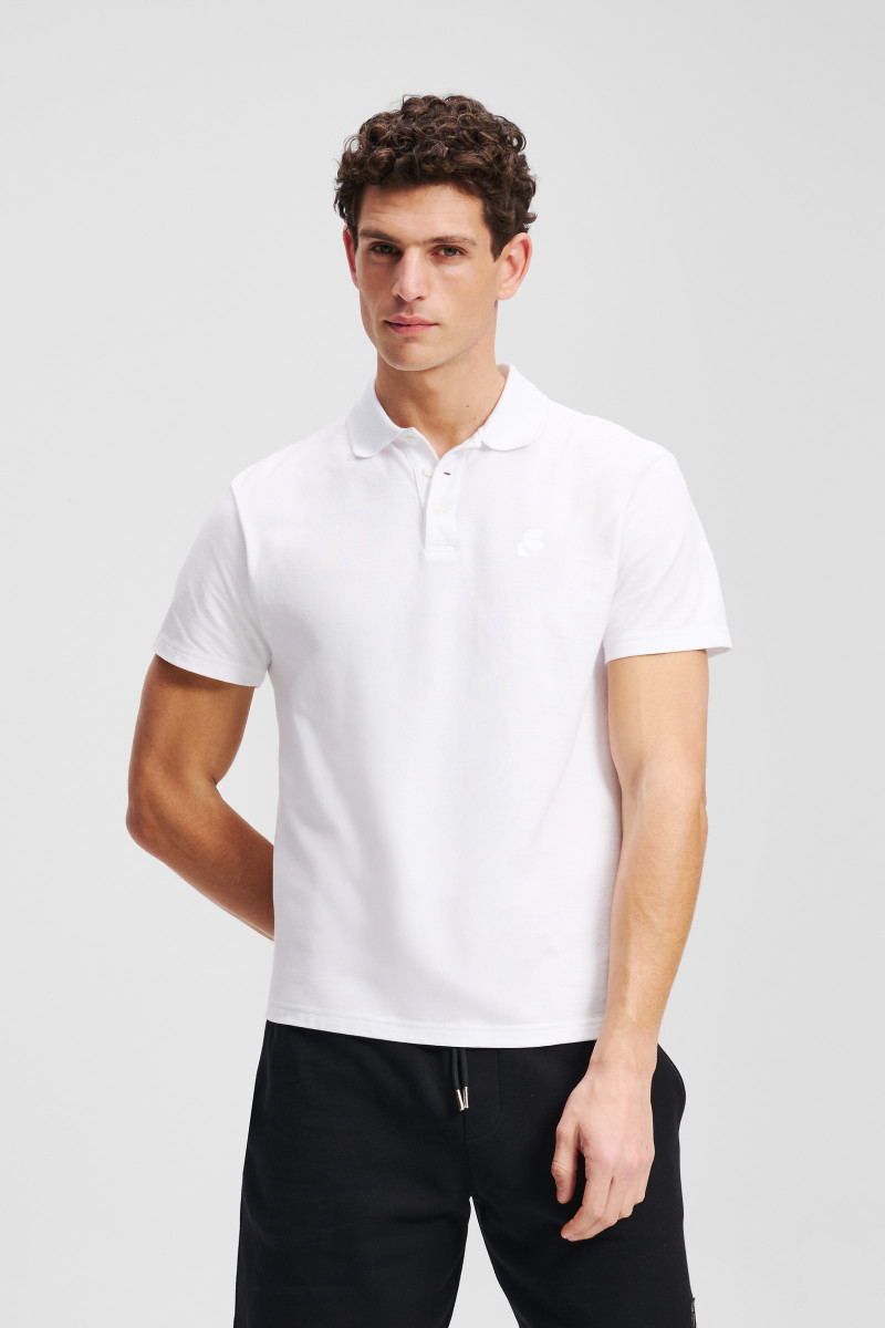 Póló Karl Lagerfeld Kameo Logo Pique Polo White