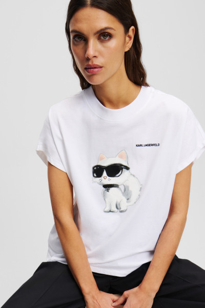 PÓLÓ KARL LAGERFELD IKON AQUARELLE C LOOSE T-SHIRT - Kép 4
