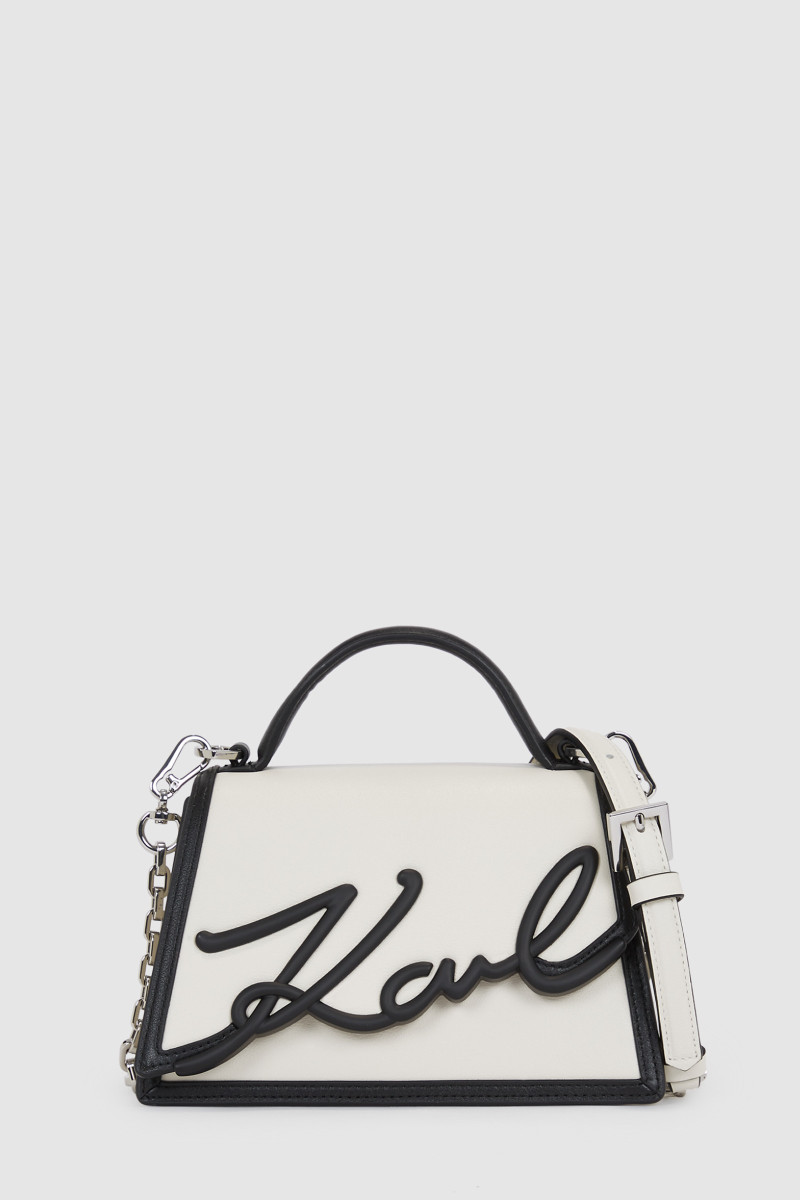 Crossbody Karl Lagerfeld K/Signature 2.0 Sp Sm Cb Bl/Wh White/Black