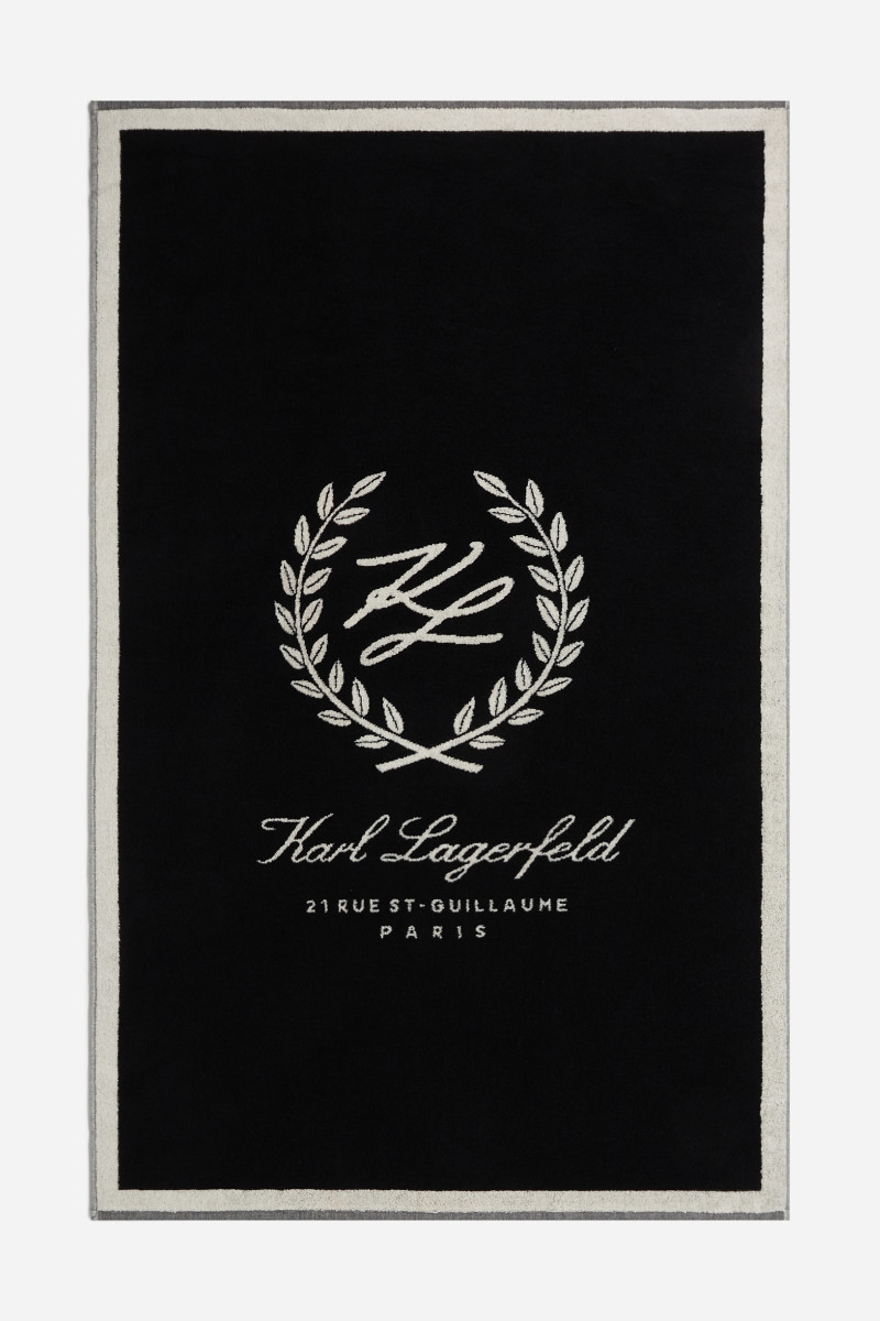 Törülköző Karl Lagerfeld K/Hotel Karl Crest Beachtowel Black