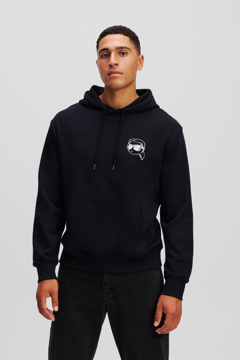 Mikina Karl Lagerfeld Big Ikon Hoodie Black
