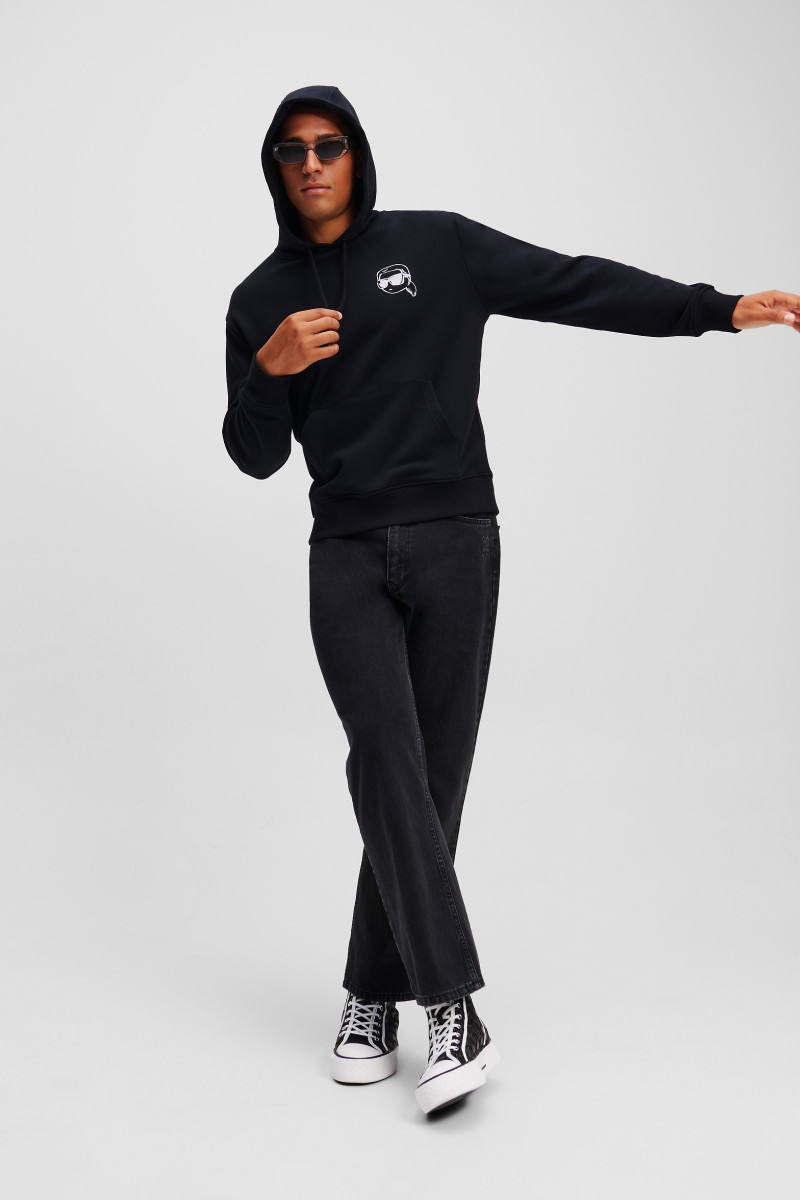 Mikina Karl Lagerfeld Big Ikon Hoodie Black