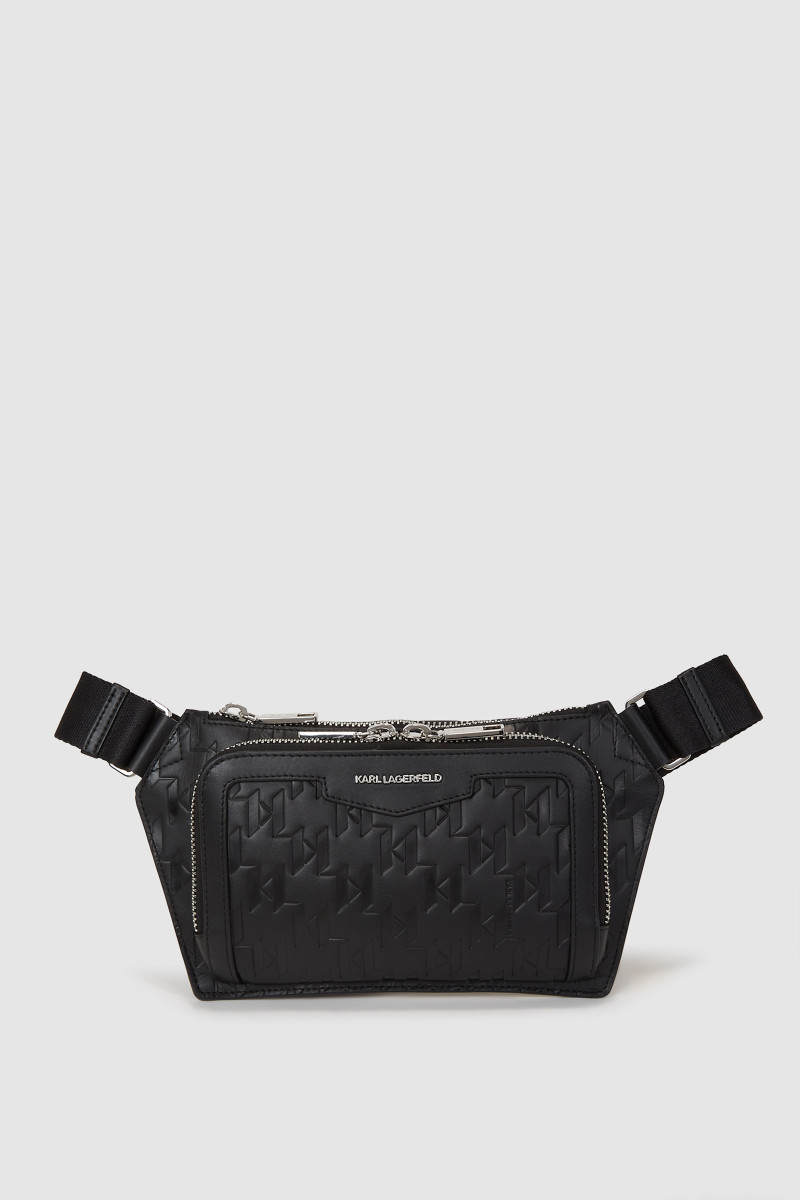 Bum Bag Karl Lagerfeld K/Loom Leather Bumbag Black