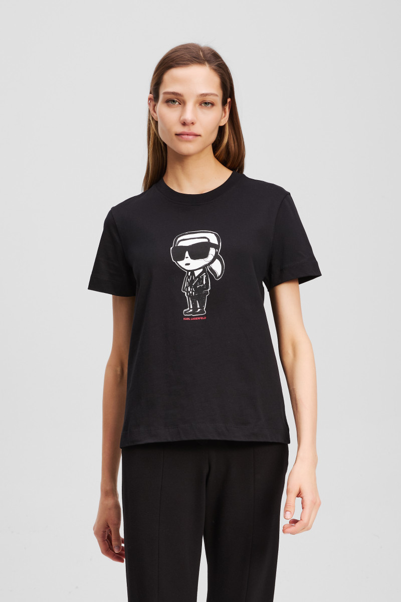 Póló Karl Lagerfeld Ikon Sketch Karl T-Shirt Black