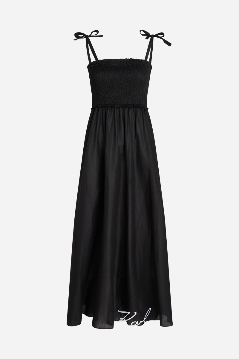 Plážové Oblečenie Karl Lagerfeld Karl Dna Signature Ankle Dress Black