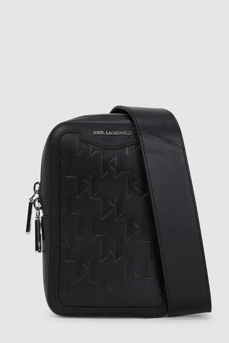 Crossbody Karl Lagerfeld K/Loom Leather Small Slingbag Black