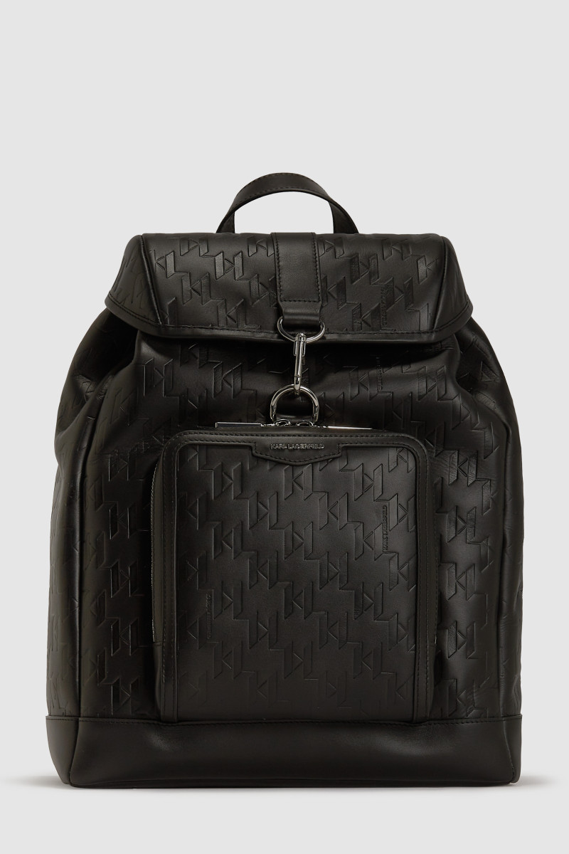Batoh Karl Lagerfeld K/Loom Leather Backpack Black