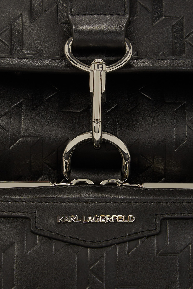 Batoh Karl Lagerfeld K/Loom Leather Backpack Black