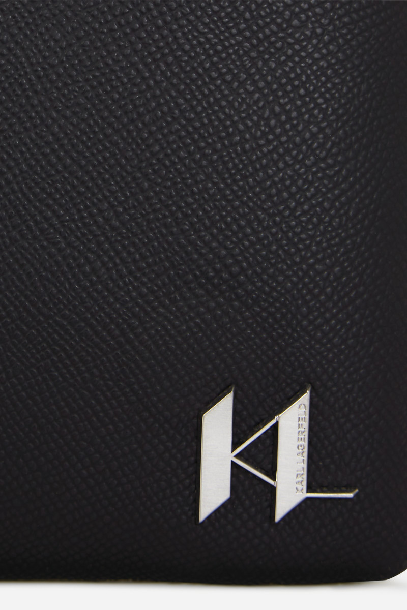 Púzdro Karl Lagerfeld K/Monogram Leather Pouch Black