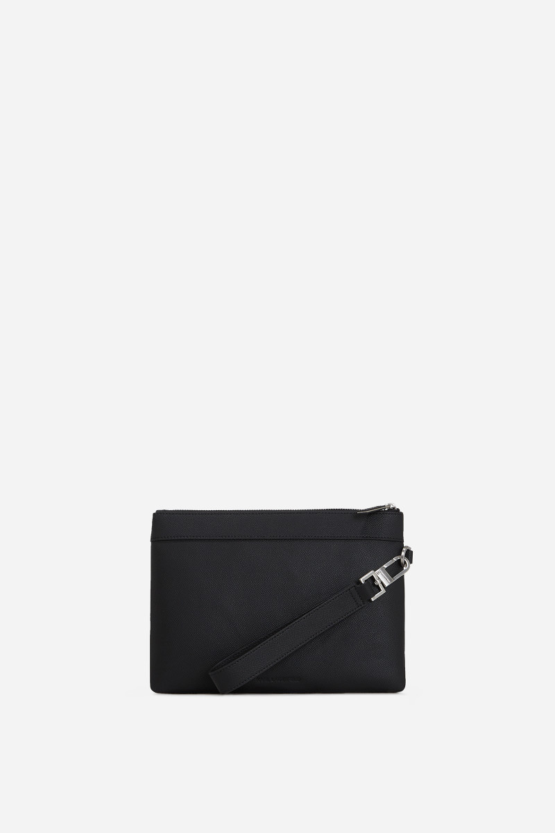 Púzdro Karl Lagerfeld K/Monogram Leather Pouch Black