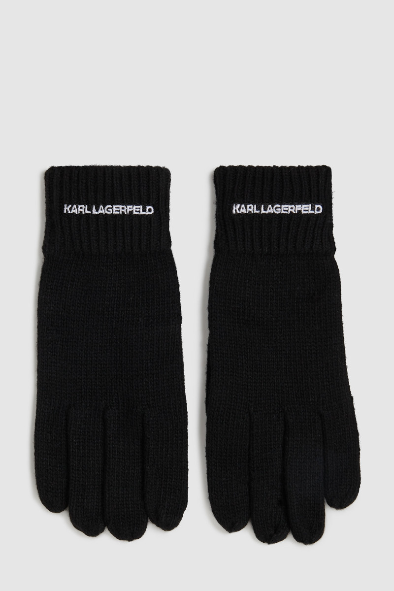 Kesztyű Karl Lagerfeld K/Essential Logo Knit Gloves Black