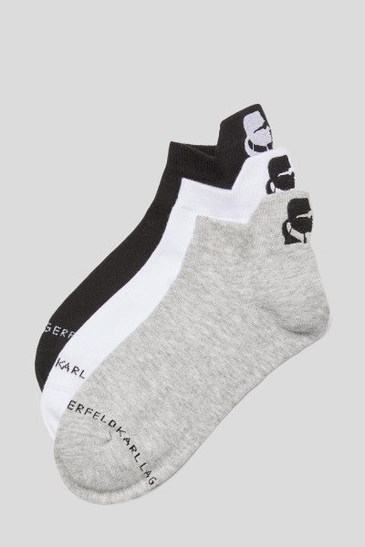 ZOKNI KARL LAGERFELD K/KAMEO LOGO SNEAKER SOCK 3P - Kép 4