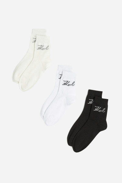 ZOKNI KARL LAGERFELD K/SIGNATURE LOGO SOCK 3P - Kép 2