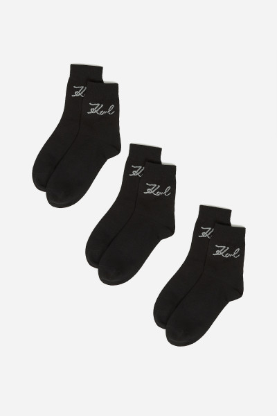 ZOKNI KARL LAGERFELD K/SIGNATURE LOGO SOCK 3P - Kép 2