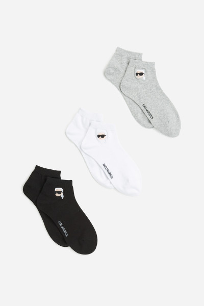 PONOŽKY KARL LAGERFELD K/IKON SNEAKER SOCK 3P - Fotografie č. 1