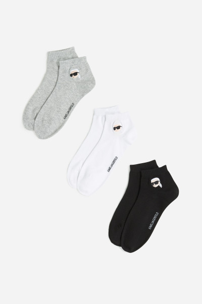 PONOŽKY KARL LAGERFELD K/IKON SNEAKER SOCK 3P - Fotografie č. 2