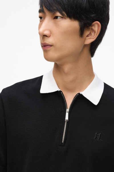 PULÓVER KARL LAGERFELD CONTRAST COLLAR KNITTED POLO - Kép 3