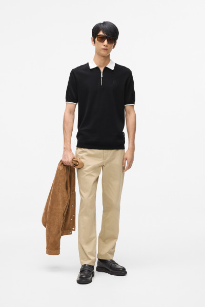 PULÓVER KARL LAGERFELD CONTRAST COLLAR KNITTED POLO - Kép 4