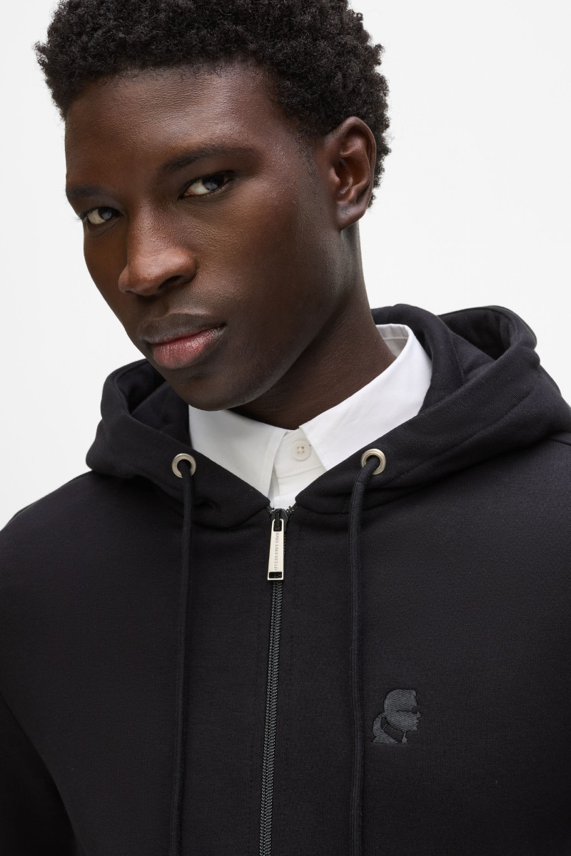 Mikina Karl Lagerfeld Kameo Logo Zip Up Black
