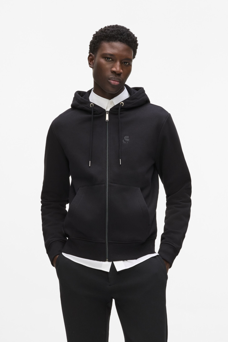 Mikina Karl Lagerfeld Kameo Logo Zip Up Black