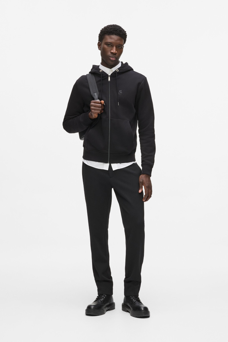 Mikina Karl Lagerfeld Kameo Logo Zip Up Black