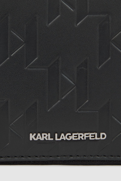 PÉNZTÁRCA KARL LAGERFELD K/LOOM LEATHER ZIP WALLET - Kép 4