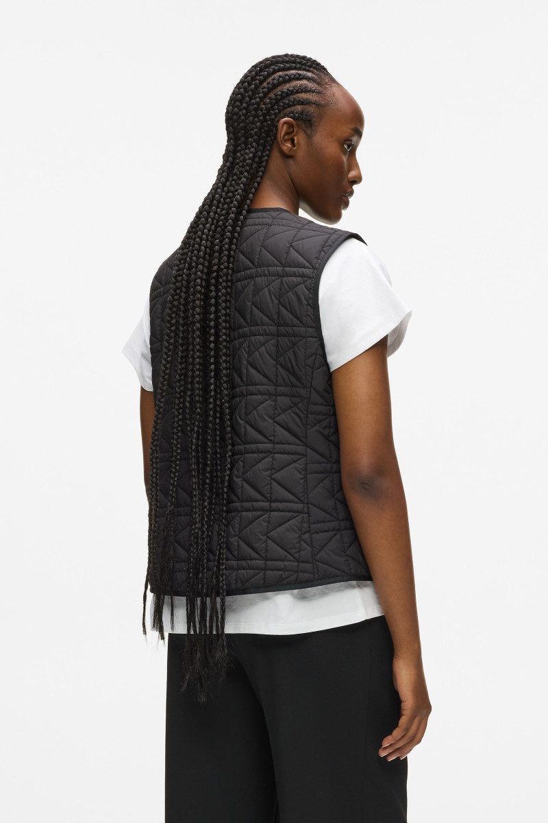 Vesta Karl Lagerfeld K Quilt Lightweight Gilet Black