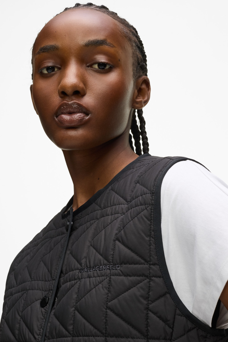 Vesta Karl Lagerfeld K Quilt Lightweight Gilet Black