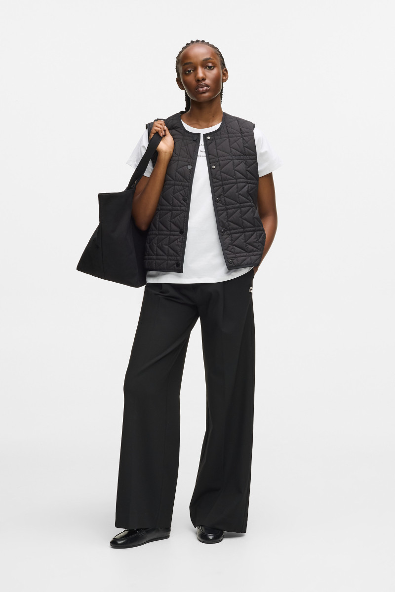 Vesta Karl Lagerfeld K Quilt Lightweight Gilet Black