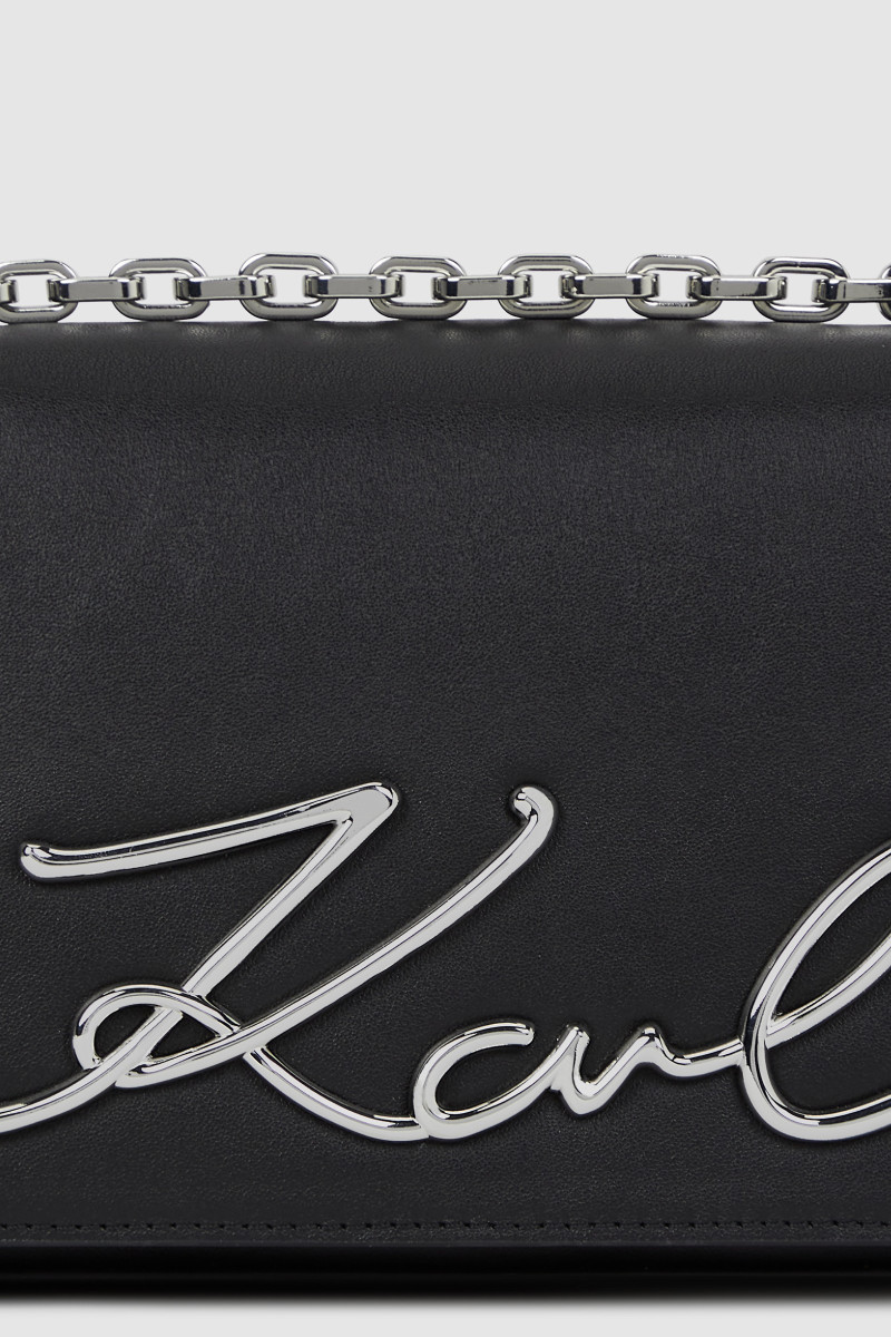 Kabelka Karl Lagerfeld K/Signature 2.0 Slim Sm Cb Black-Nickel