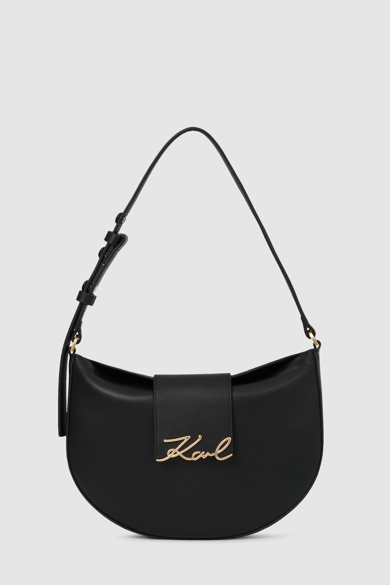 Kabelka Karl Lagerfeld K/Signature Fl Halfmoon Shb Black/Gold