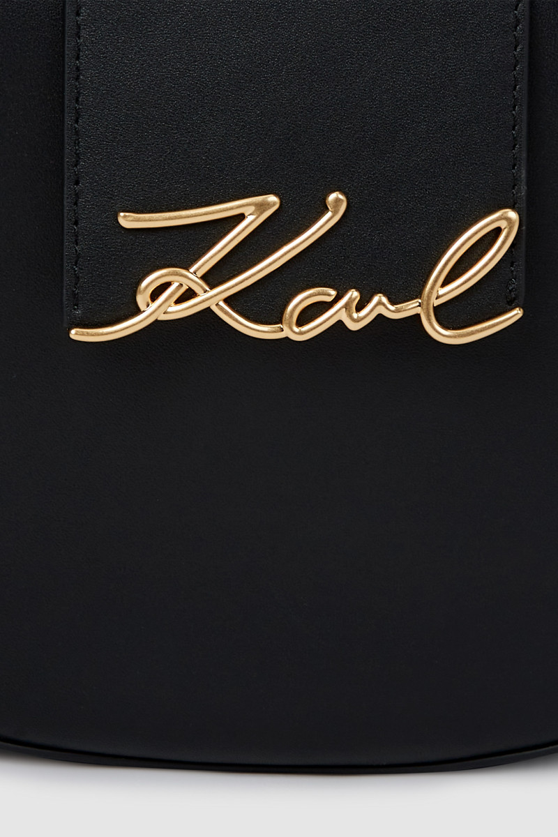 Kabelka Karl Lagerfeld K/Signature Fl Halfmoon Shb Black/Gold