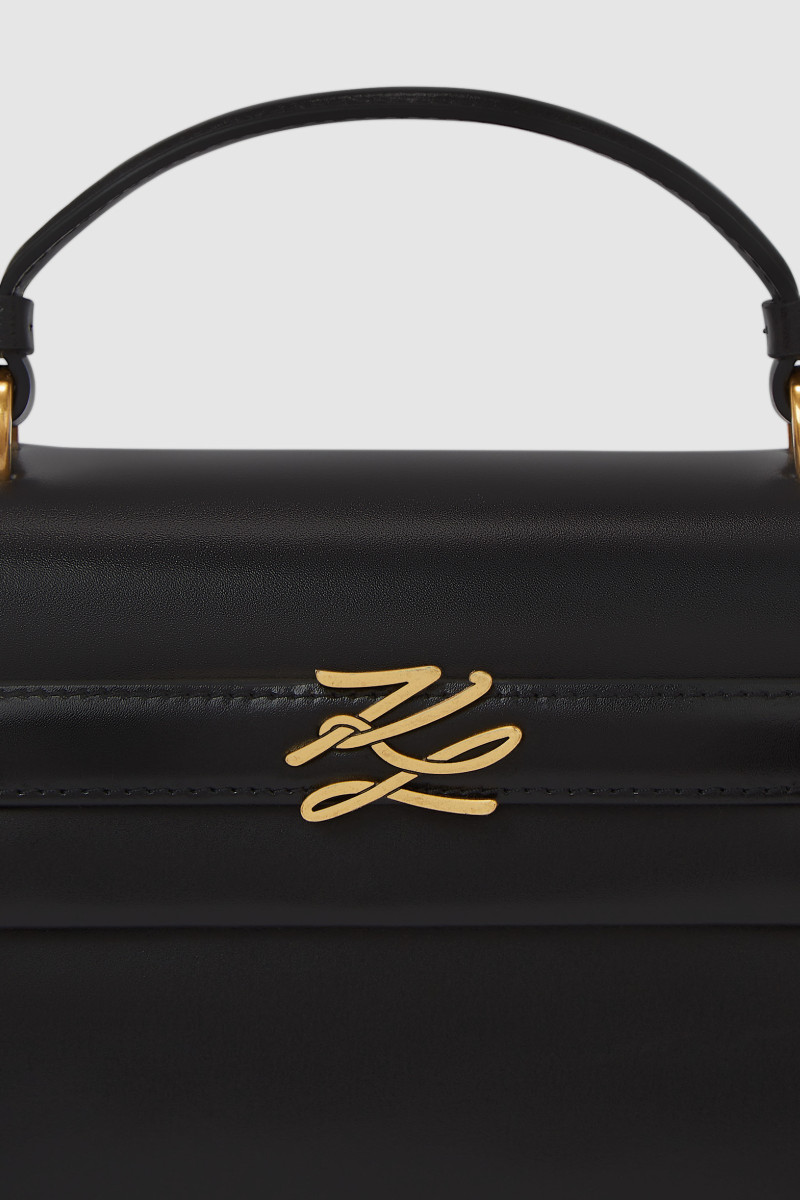 Kabelka Karl Lagerfeld K/Autograph Sm Top Handle Blck Black/Gold