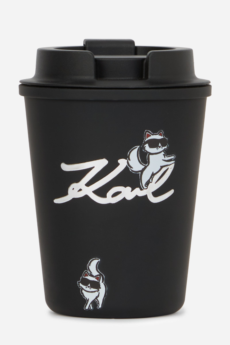Csésze Karl Lagerfeld Ikon Choupette Travel Mug Black