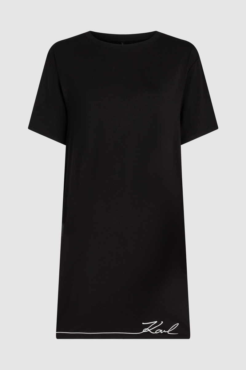 Pyžamo Karl Lagerfeld Signature T-Shirt Pj Dress Black