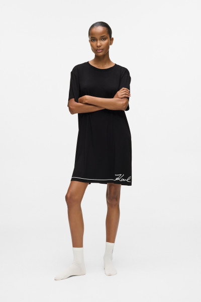 PIZSAMA KARL LAGERFELD SIGNATURE T-SHIRT PJ DRESS - Kép 4