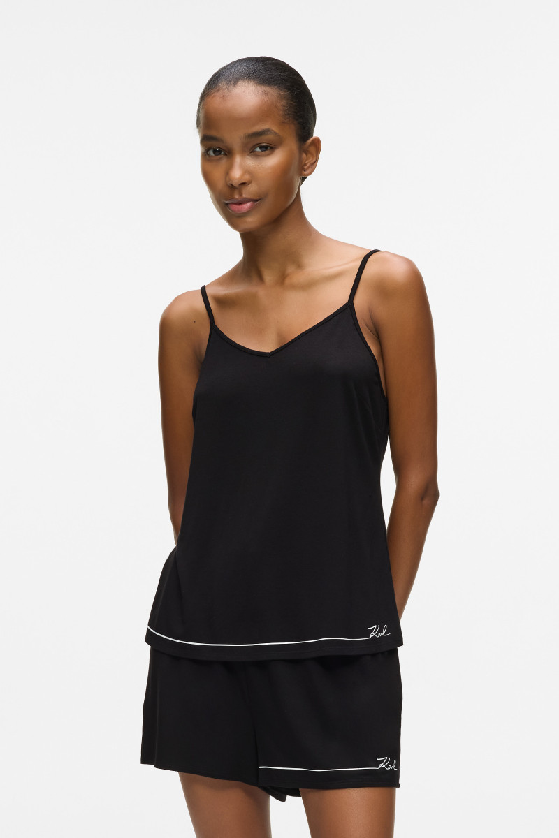 Pyžamo Karl Lagerfeld Signature Short Pj Set Black