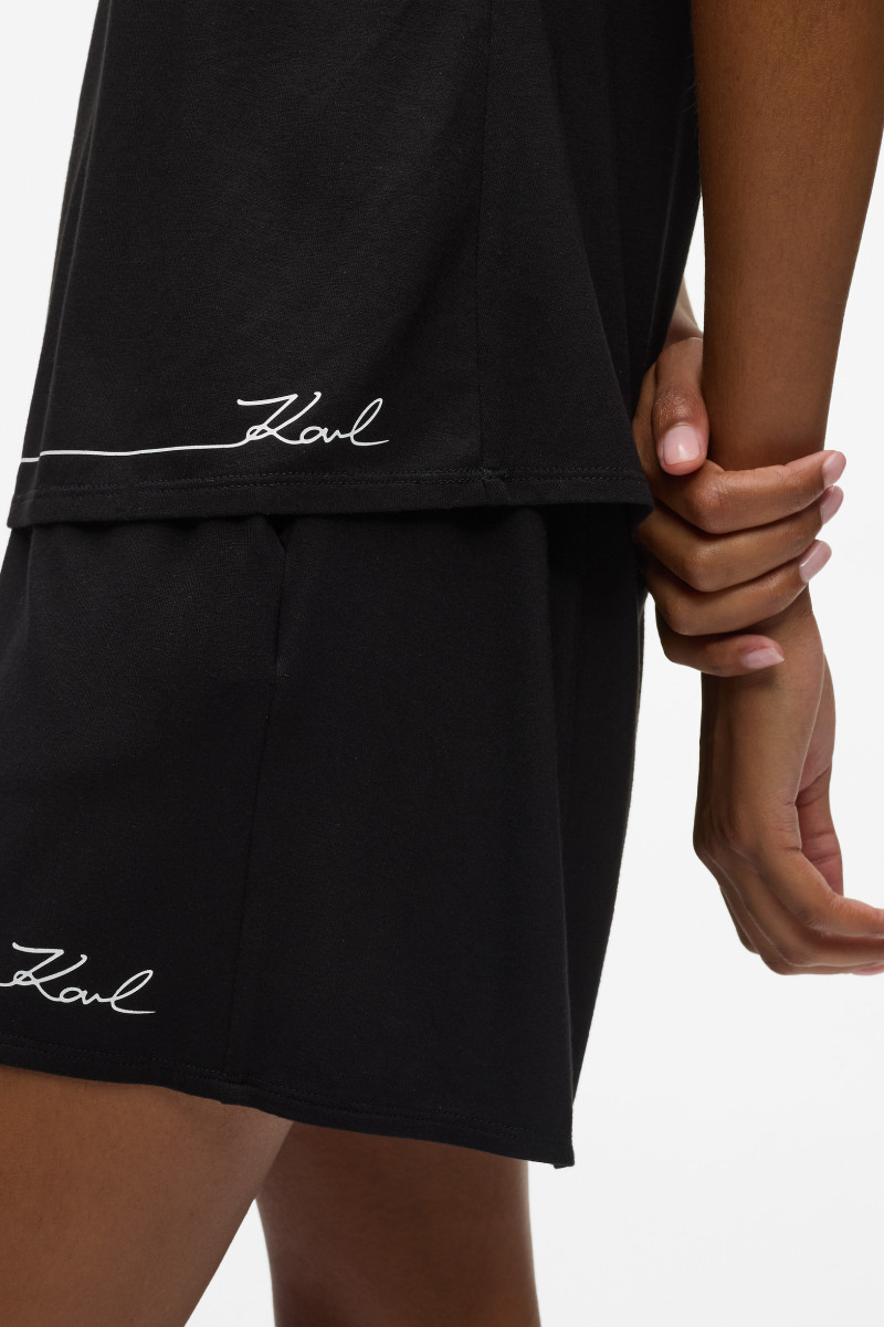 Pyžamo Karl Lagerfeld Signature Short Pj Set Black