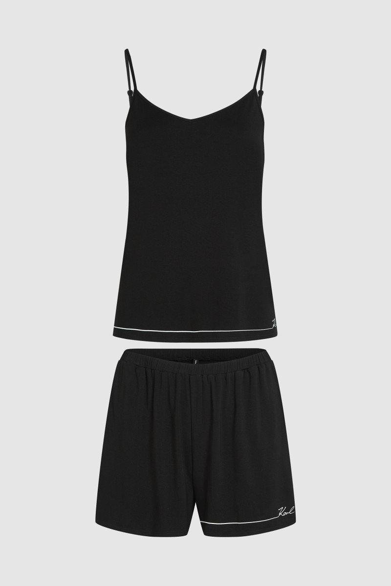 Pyžamo Karl Lagerfeld Signature Short Pj Set Black