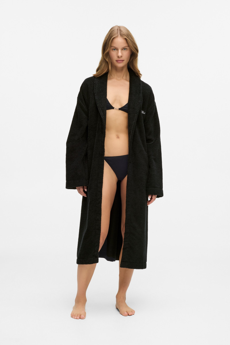 Župan Karl Lagerfeld Hotel Karl Terry Bathrobe Black