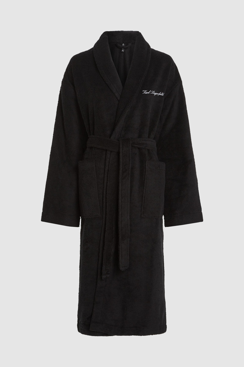 Župan Karl Lagerfeld Hotel Karl Terry Bathrobe Black